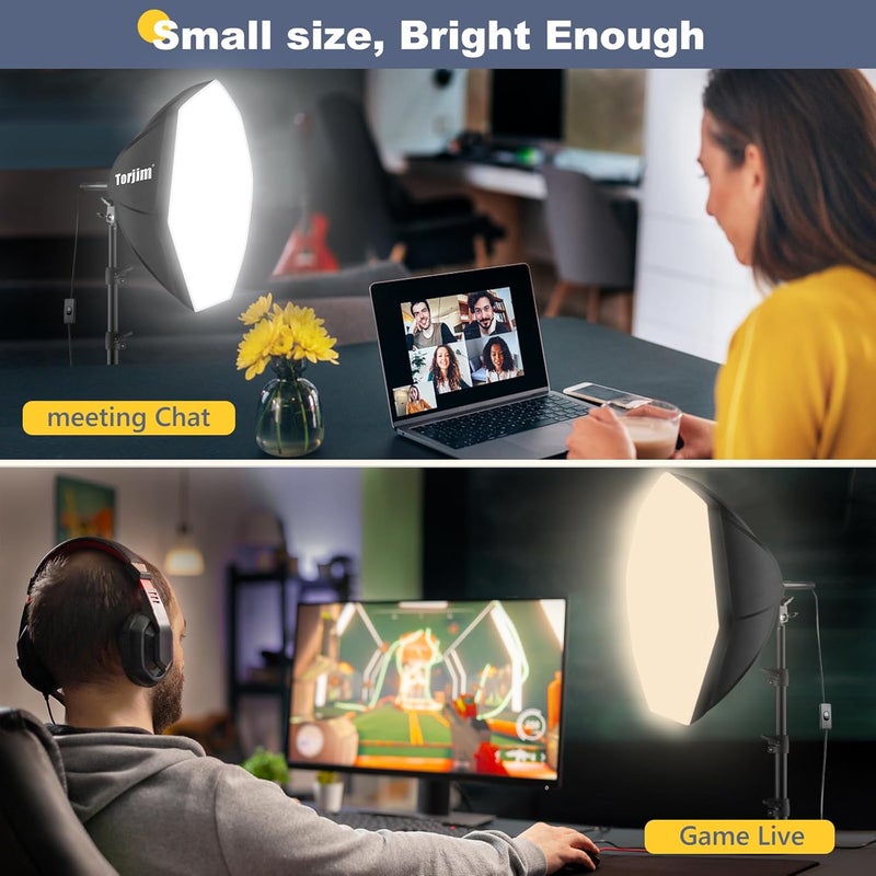 Torjim Softbox Photography Lighting Kit, 20'' x 20'' Professional Softbox Lighting Kit with 85W 3000-7500K LED Bulbs, Studio Lights for Photography/Video Recording/Live Streaming - Image 4